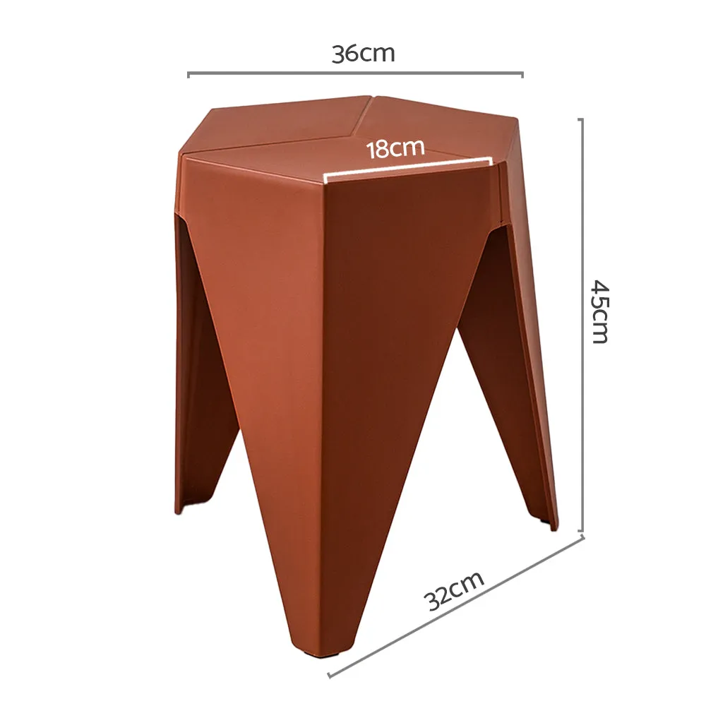ArtissIn Set of 2 Puzzle Stool Plastic Stacking Bar Stools Dining Chairs Kitchen Red