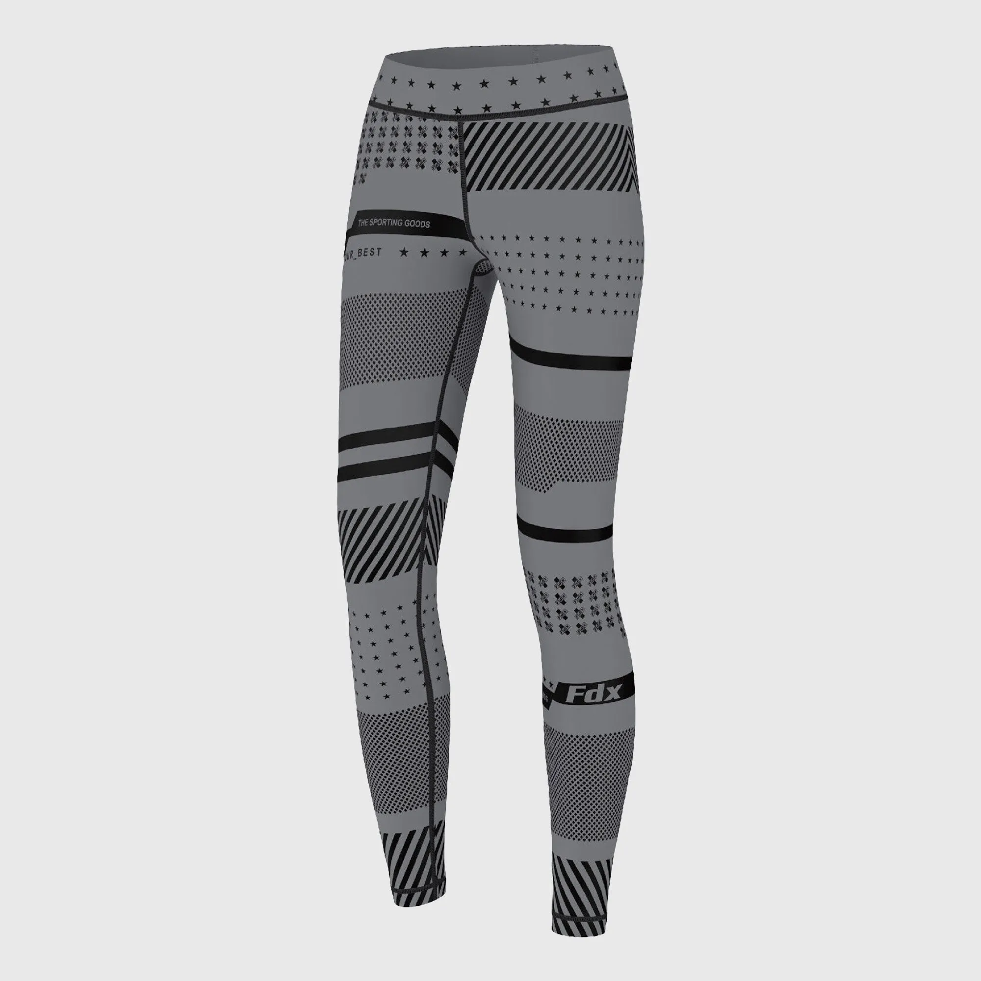 Fdx Pro Grey Women's Base Layer Thermal Compression Leggings